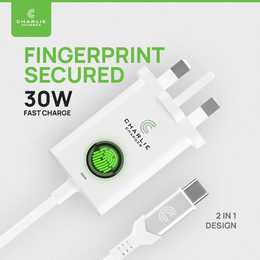 Charlie Charger 30W USB-C 1 Metre White