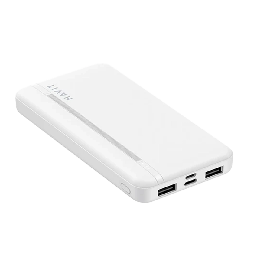 HAVIT Smart Portable Power Bank 10000mAh Blanc avec Indicateur LED PB89
