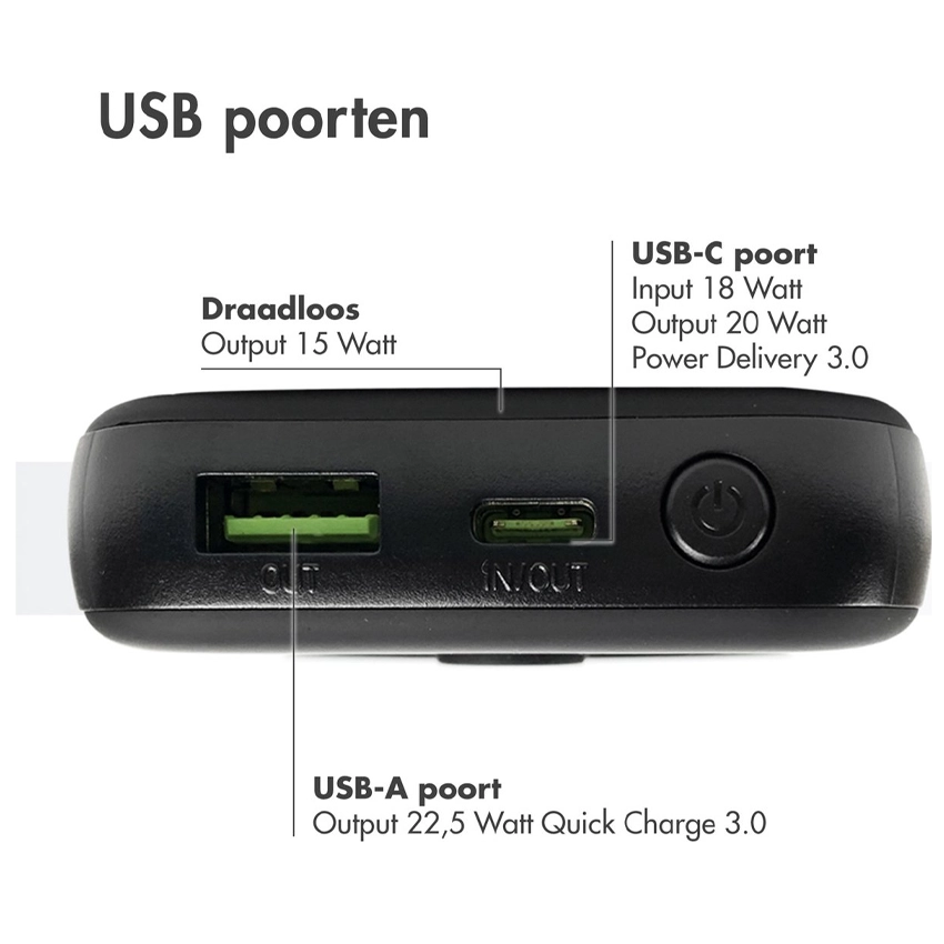 iMoshion Batterie Externe Magnétique avec Affichage LED 10 000 mAh