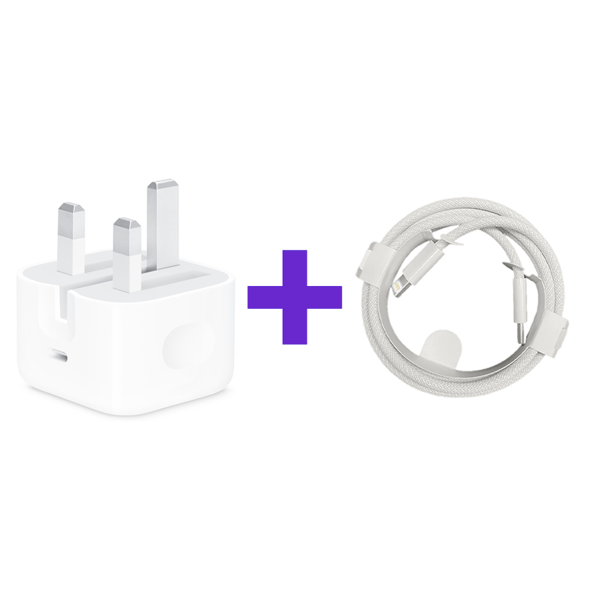 20W USB-C Power Adapter Kit + USB C to Lightning Cable 1M White