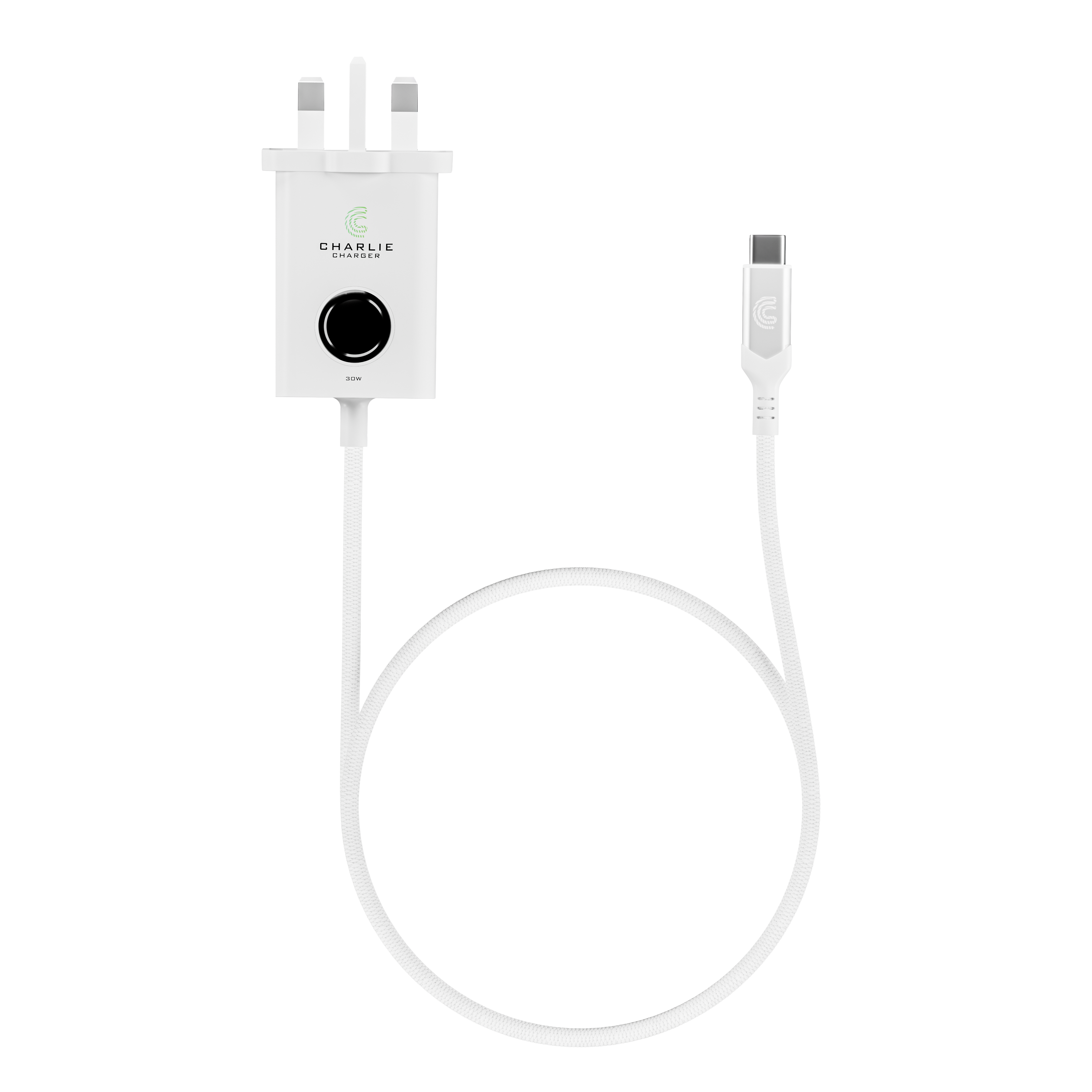 Charlie Charger 30W  USB-C 1 Metre White