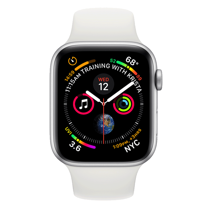 Apple Watch Series 4 GPS 40mm silver front view - Fonez