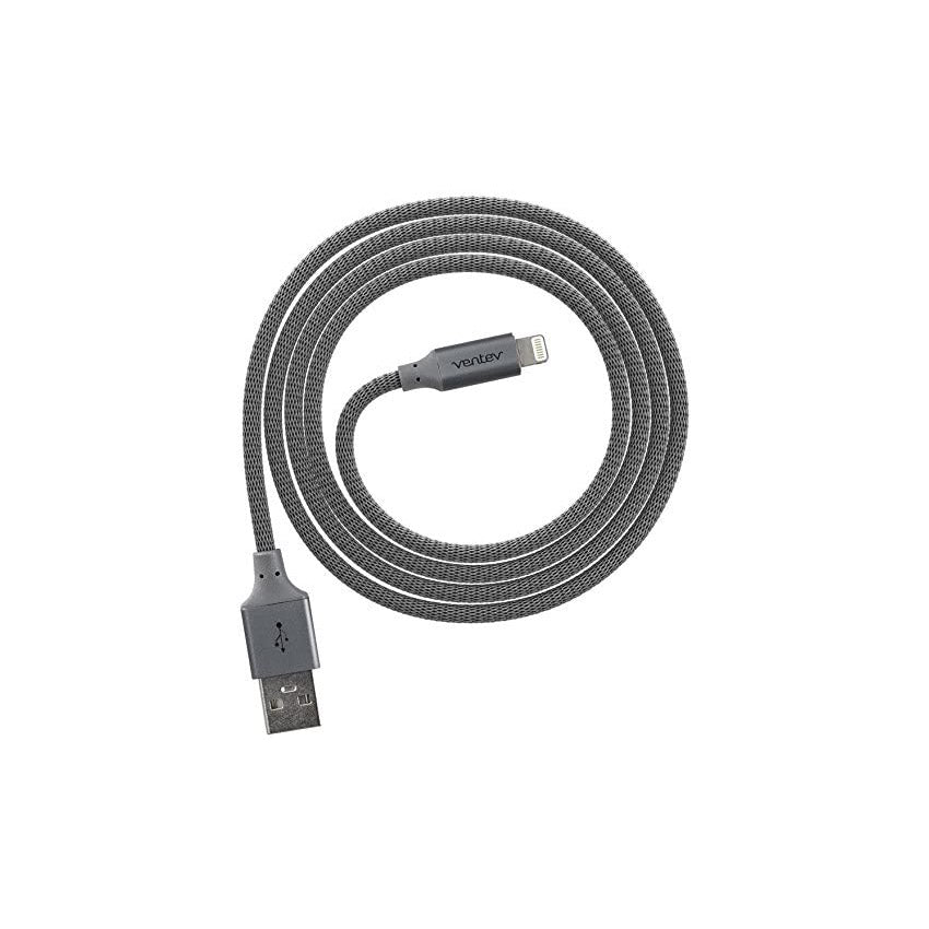 Ventev 4ft Charge/Sync Alloy Lightning Cable Steel Grey