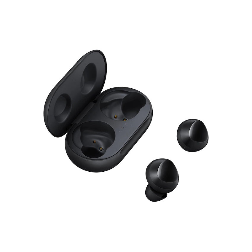 samsung-galaxy-Buds-black with case and buds view - Fonez