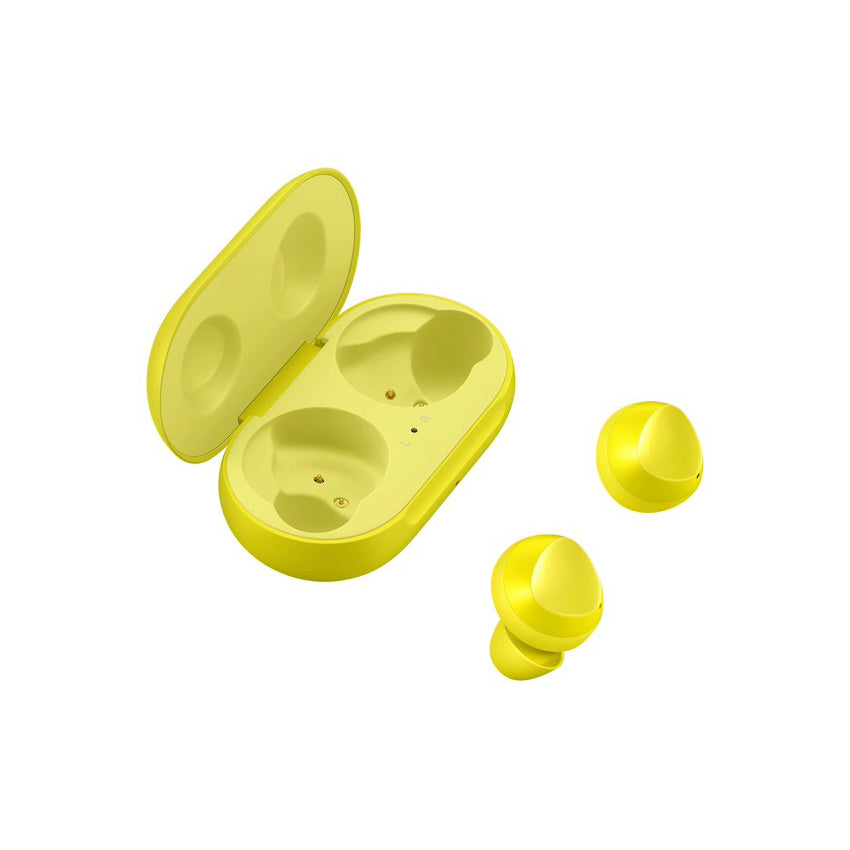 samsung-galaxy-Buds-yellow-case and buds view - Fonez